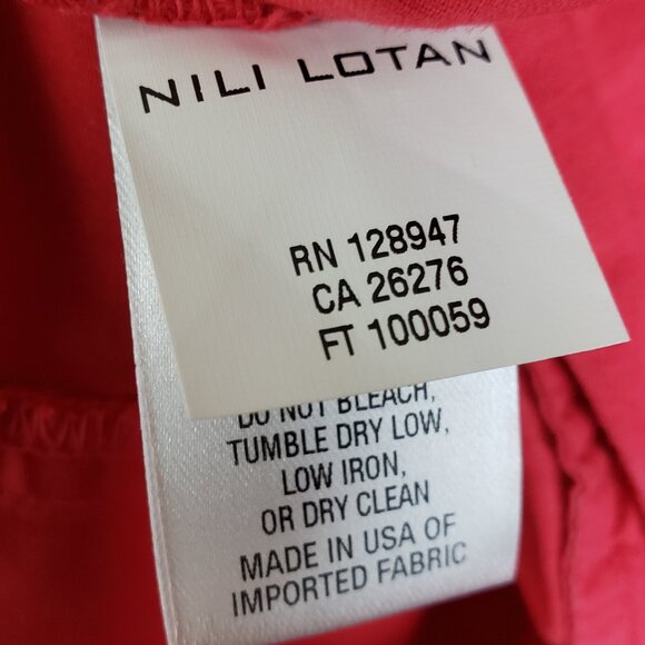 Nili Lotan Paris Dropped Crotch Pants in Red size 4 Slouchy Harem Minimalist - Picture 8 of 14